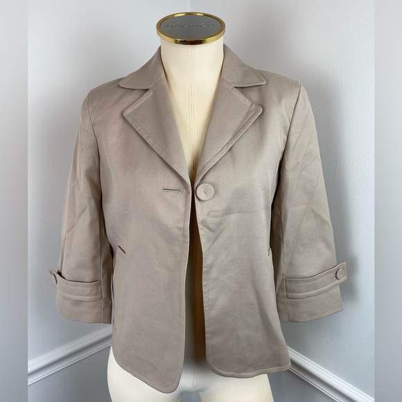 TALBOTS Petites Beige Jacket/Blazer | Size 2P - Picture 7 of 11